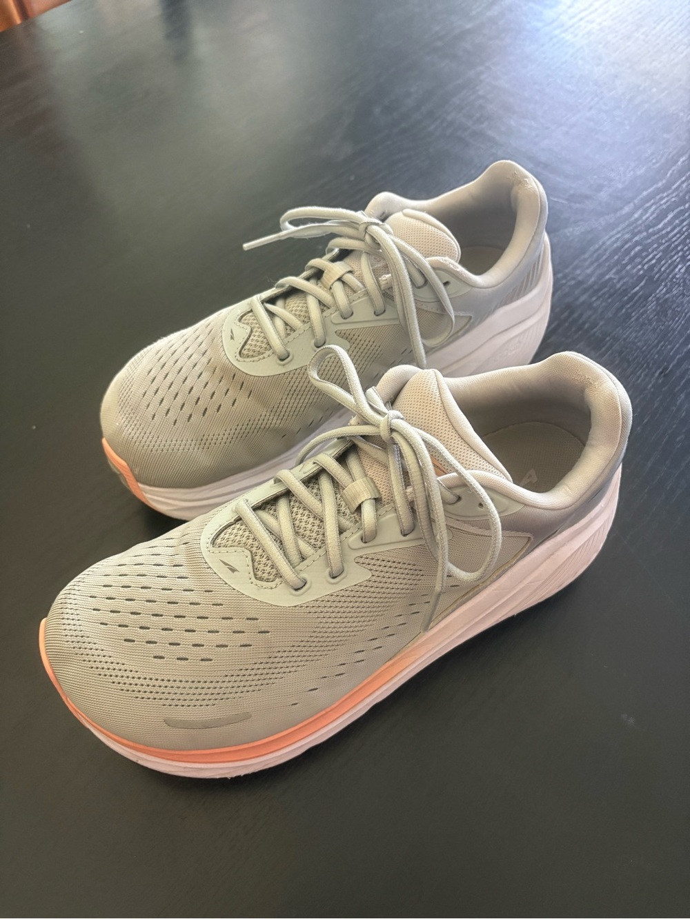 Altra Women's Via Olympus 2, Light Gray and Peach Athletic Running Shoes